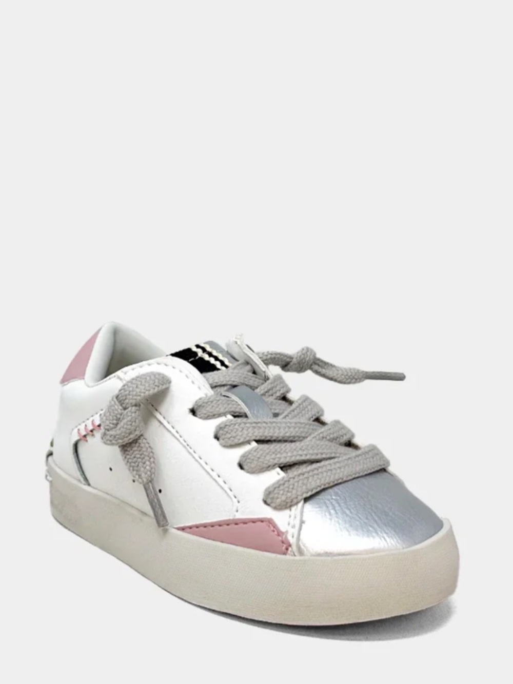 ShuShop Silver and Hot Pink toddler Sneakers - Picture 3 of 9